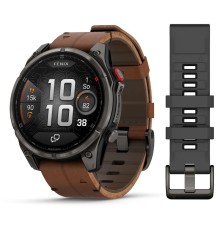 Умные часы Garmin Fenix 8 Pro 47mm Amoled Sapphire Titanium Carbon Grey Chestnut Leather 010-03198-40